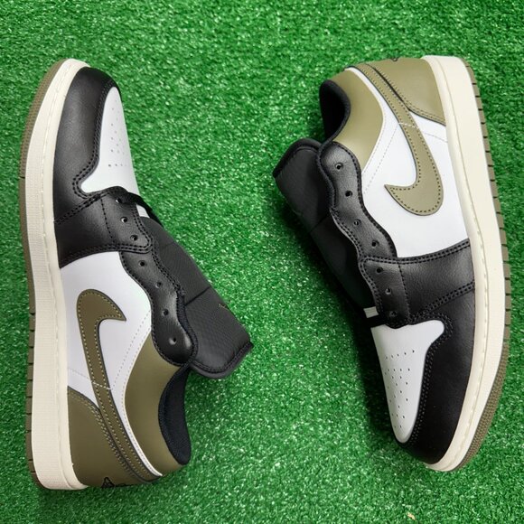 Nike Jordan 1 Low Black Toe Medium Olive Mens 553558-092 NEW Multi Sz - Picture 3 of 4